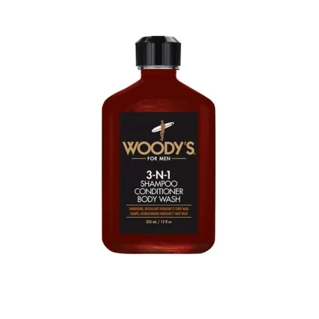Woody's 3-N-1 Shampoo Conditioner Body Wash, 355 ml