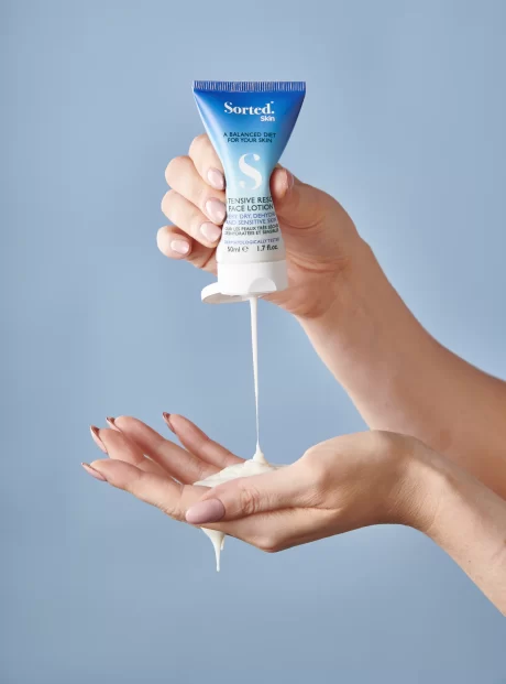 Sorted Skin Intensive Rescue Face Lotion hands